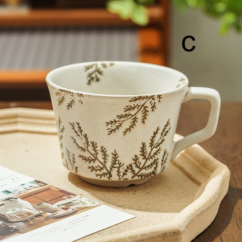 Nordic Botanical Ceramic Mug – 350ml