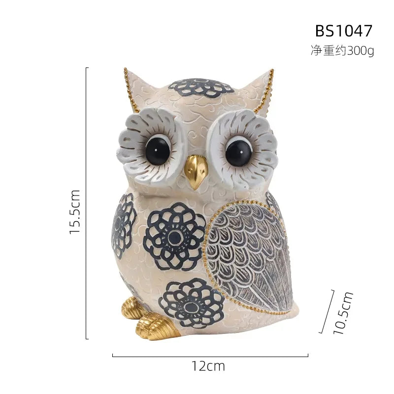 Decoração caprichosa de escultura de coruja – peça única de destaque doméstico e presente perfeito para amantes de animais