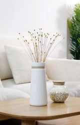 Modern White Vase with Hemp Rope