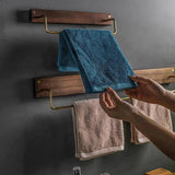 Wooden Wall-Mounted Towel Rail