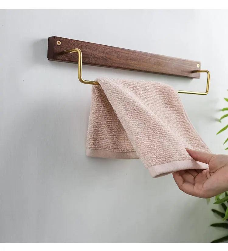 Wooden Wall-Mounted Towel Rail