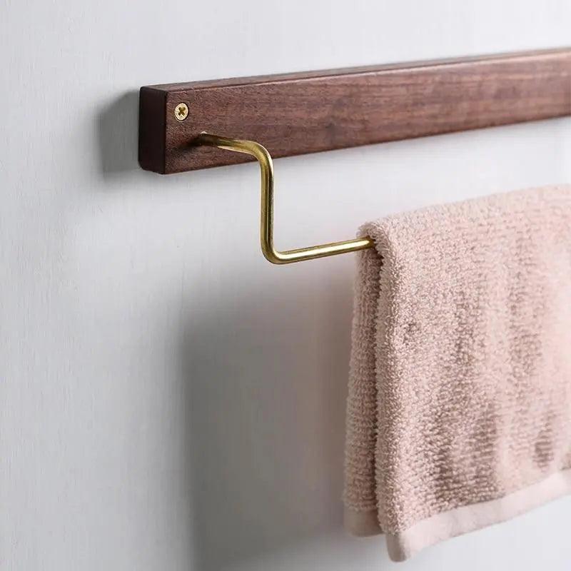 Wooden Wall-Mounted Towel Rail