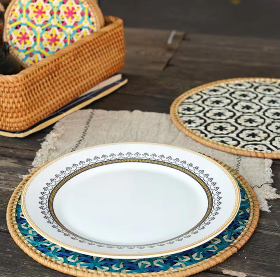 Natural Rattan Woven Placemats – 30cm