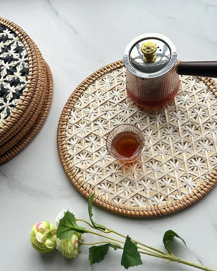 Natural Rattan Woven Placemats – 30cm