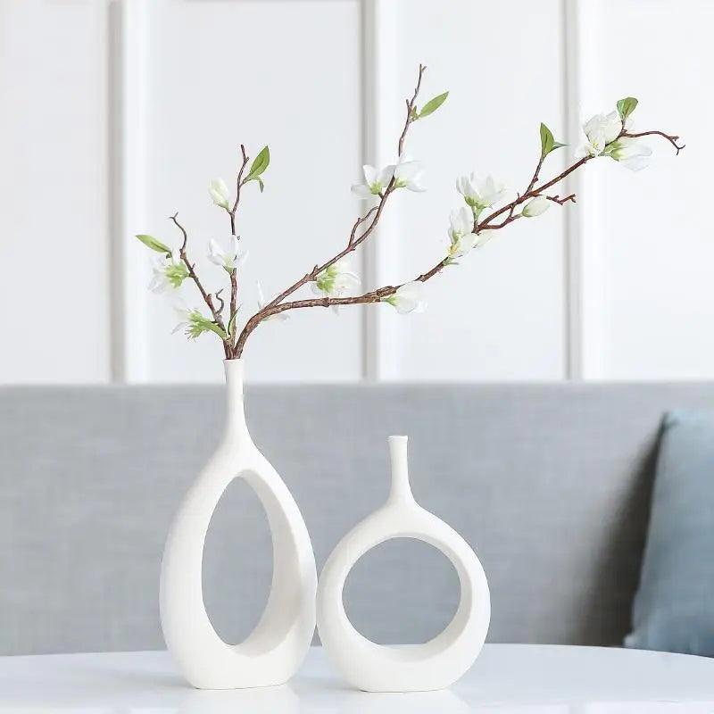 Nordic Ceramic Flower Vase White