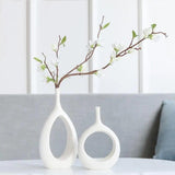Nordic Ceramic Flower Vase White