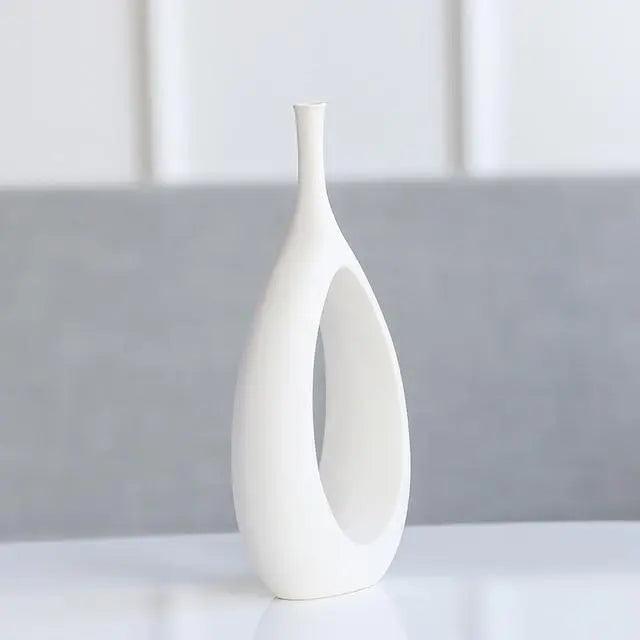 Nordic Ceramic Flower Vase White