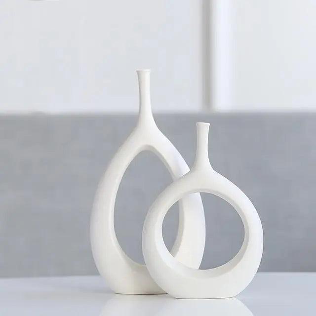 Nordic Ceramic Flower Vase White