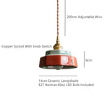 Hand-Painted Ceramic Pendant Light
