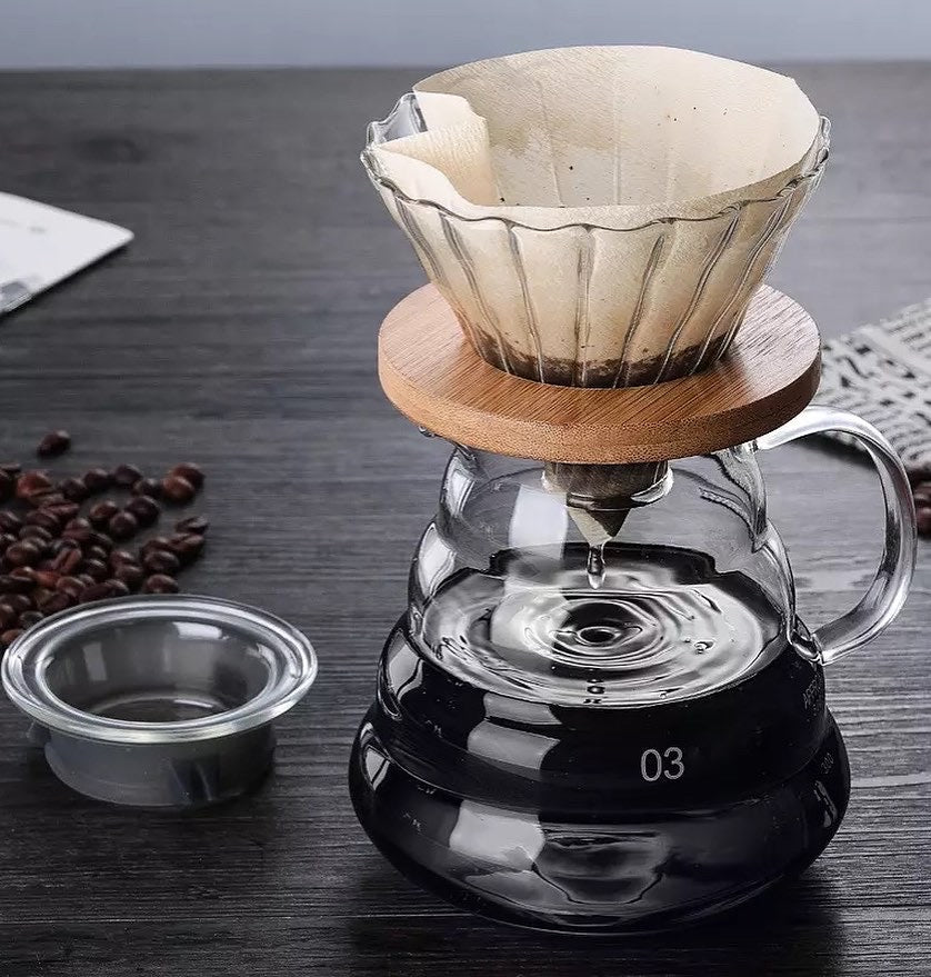 Hario V60 Glass Coffee Dripper Set – 500ml