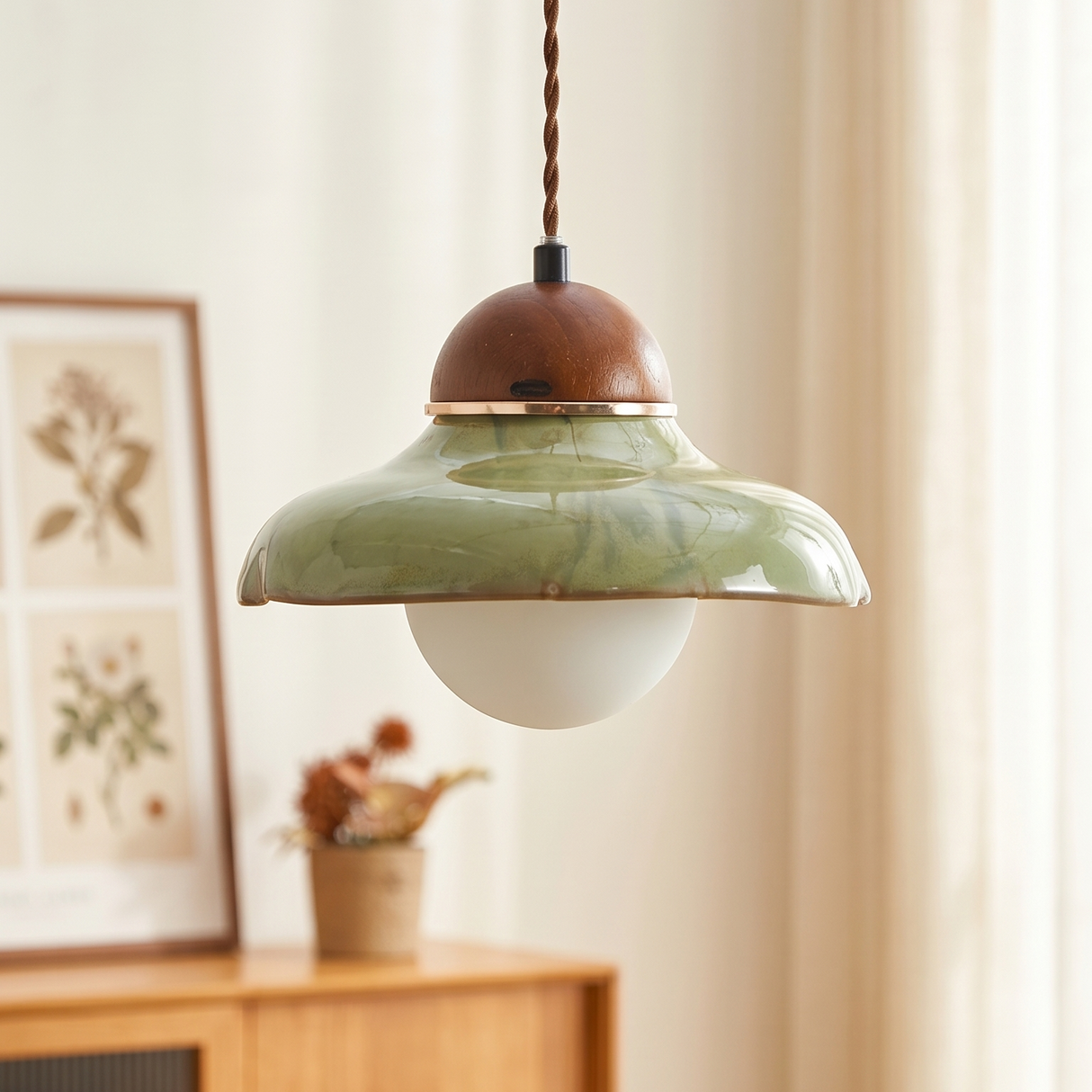 Green Ceramic Pendant Light