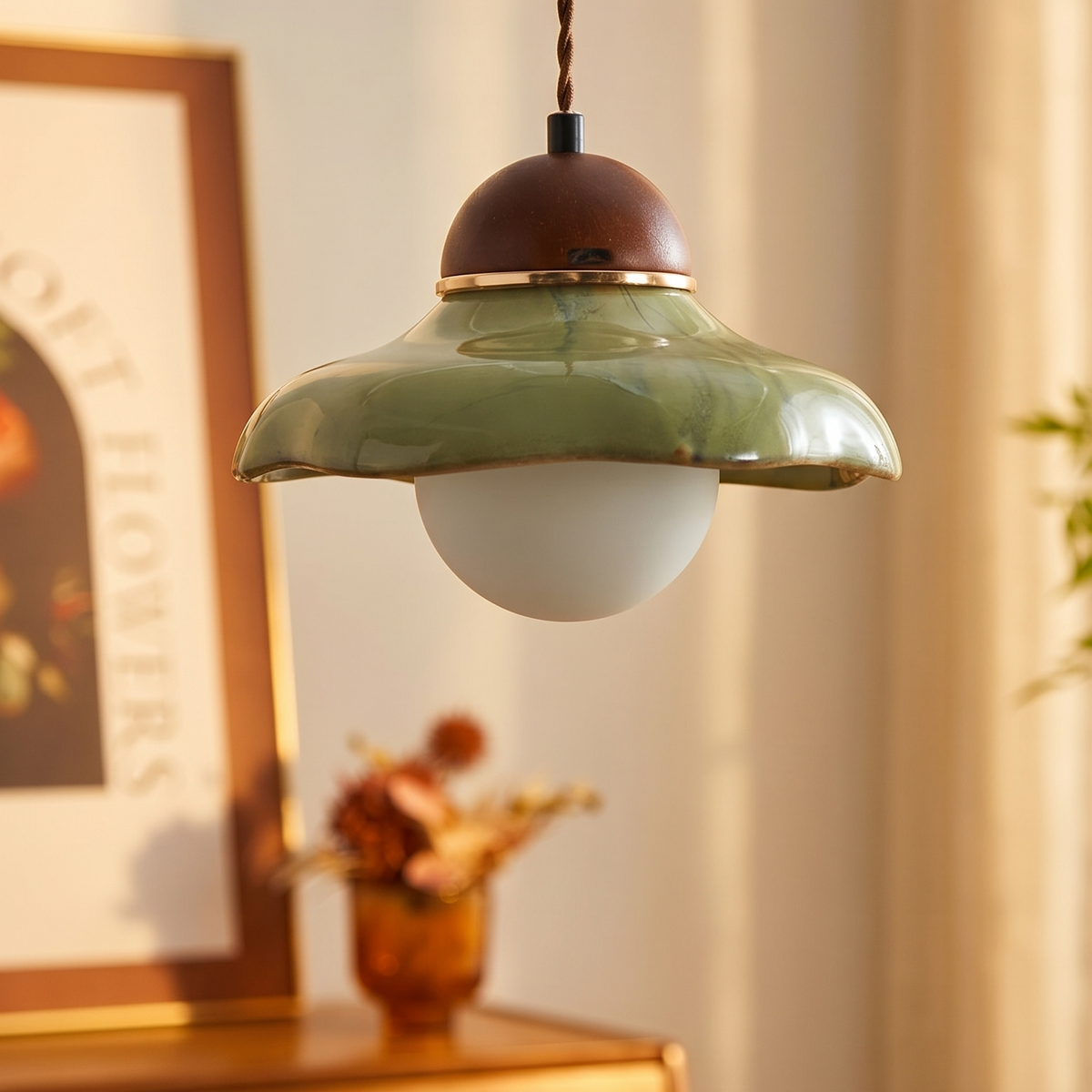 Green Ceramic Pendant Light