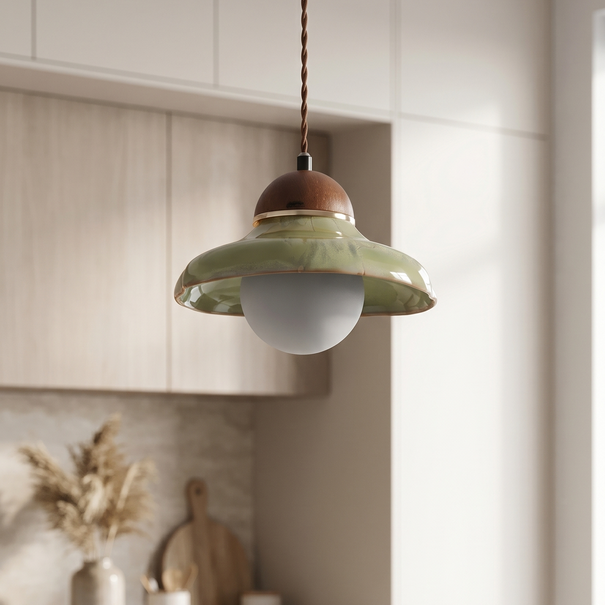 Green Ceramic Pendant Light