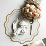 Floral Wave Faux Leather Placemats – 34cm