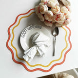 Floral Wave Faux Leather Placemats – 34cm