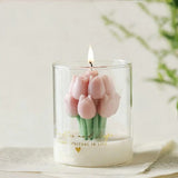 Tulip Bouquet Soy Wax Candle – Glass Dome Gift Candle