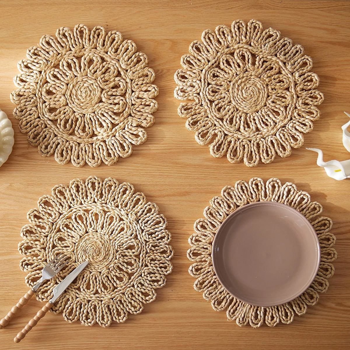 Natural Woven Macramé Placemats – 30cm