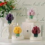 Tulip Bouquet Soy Wax Candle – Glass Dome Gift Candle