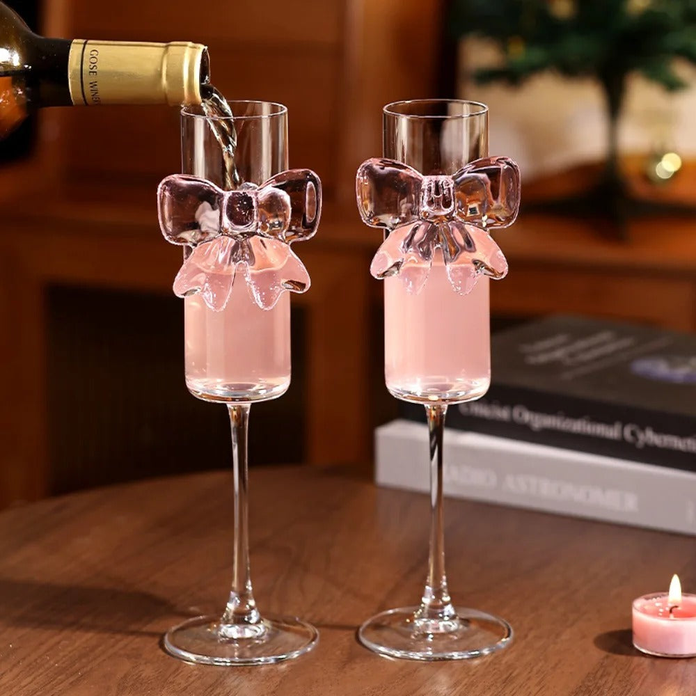 Rosé Papillon Champagne Flutes – Set of 2