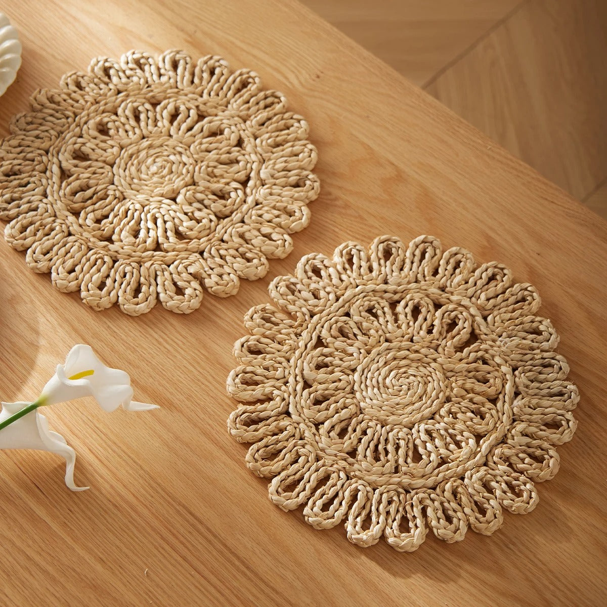 Natural Woven Macramé Placemats – 30cm