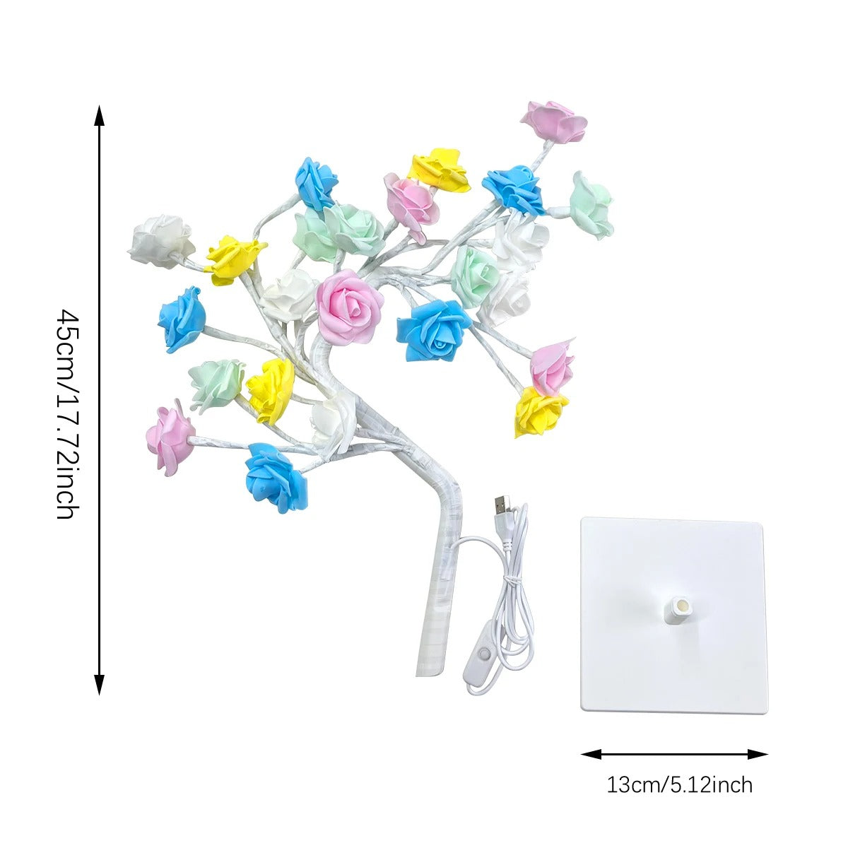 LED Rose Tree Table Lamp – USB Decorative Light 45cm