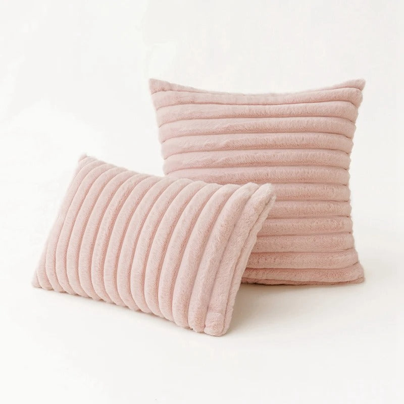 Ribbed Faux Fur Cushion Cover – Soft & Textured