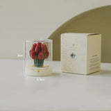 Tulip Bouquet Soy Wax Candle – Glass Dome Gift Candle