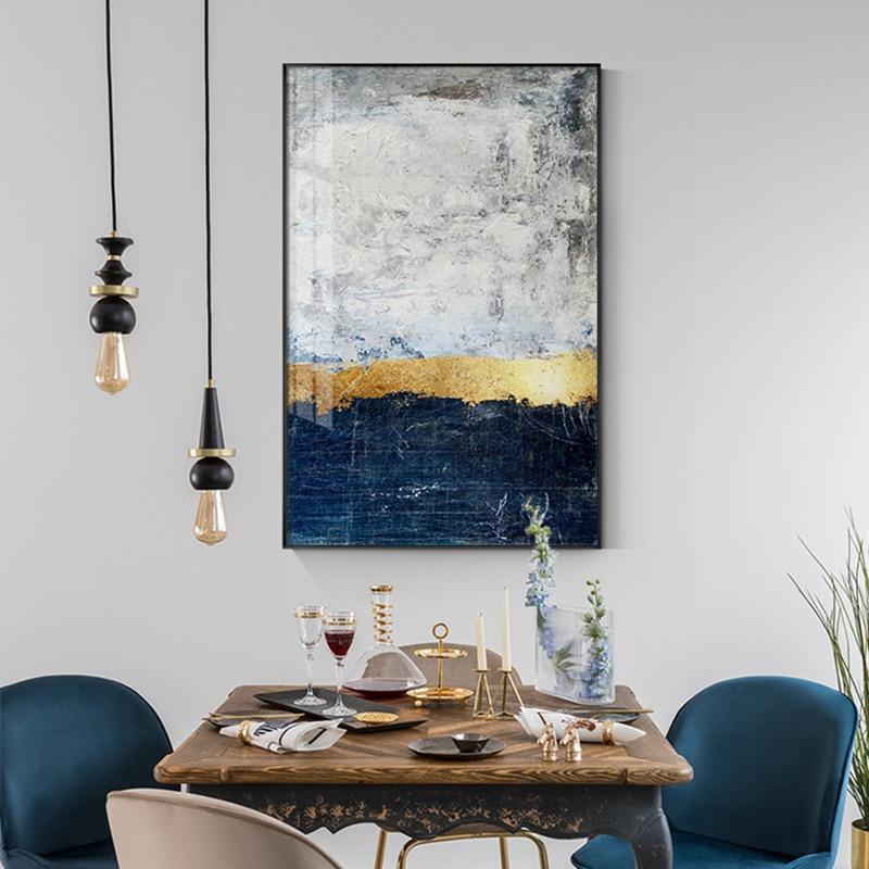 Abstract Navy & Gold Canvas Print