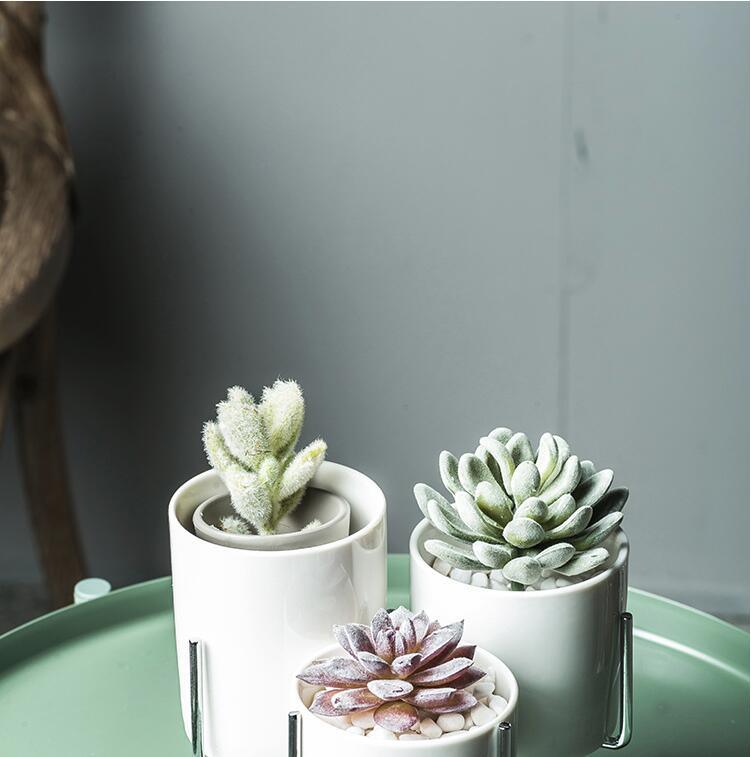 Ceramic Flower Planters with Modern Stand