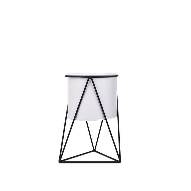 Circular Ceramic Planter & Stand