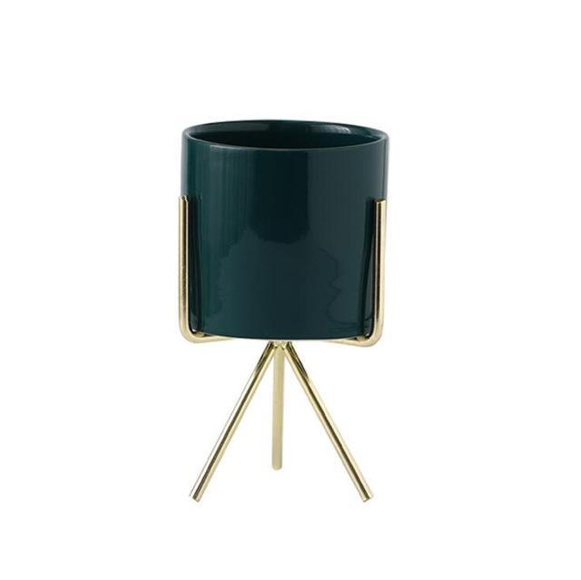 Ceramic Flower Planters with Modern Stand