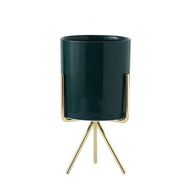 Ceramic Flower Planters with Modern Stand