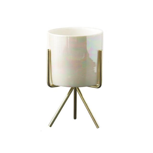 Ceramic Flower Planters with Modern Stand