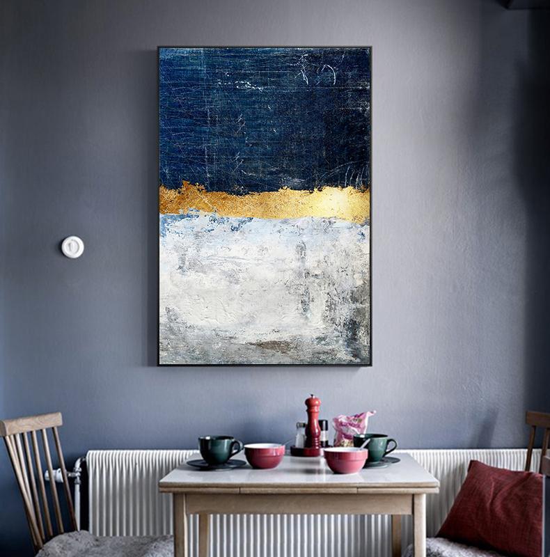 Abstract Navy & Gold Canvas Print