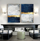 Abstract Navy & Gold Canvas Print