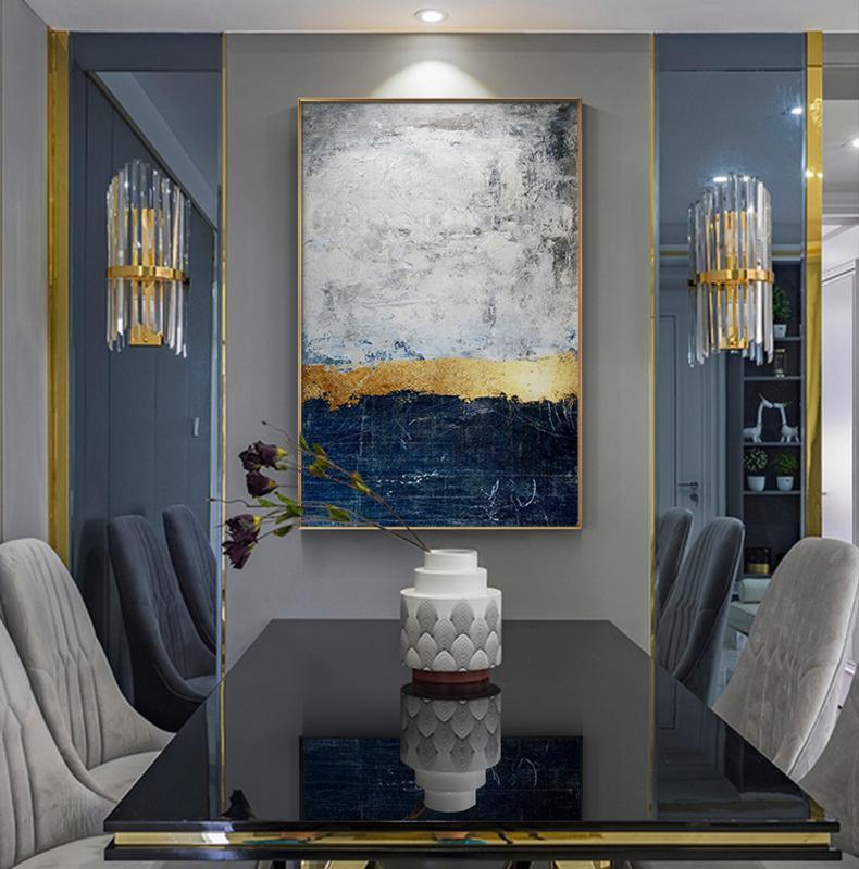 Abstract Navy & Gold Canvas Print