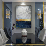 Abstract Navy & Gold Canvas Print