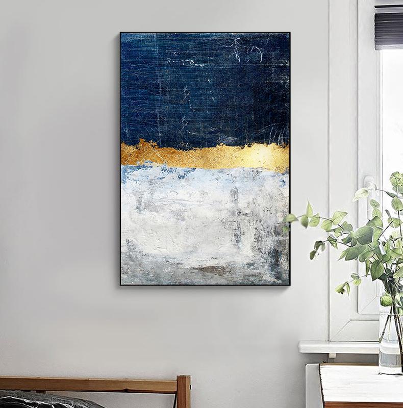 Abstract Navy & Gold Canvas Print