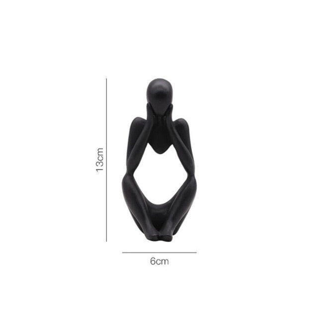 Trio Thinker Sculptural Figurines