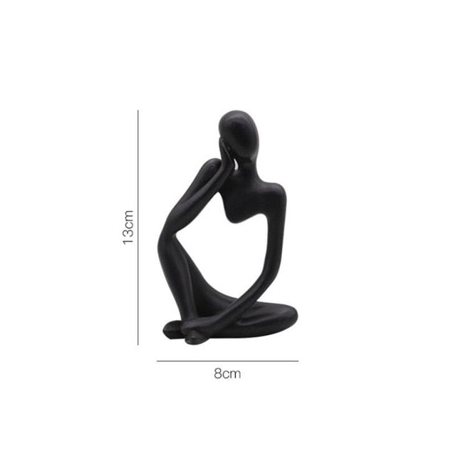 Trio Thinker Sculptural Figurines